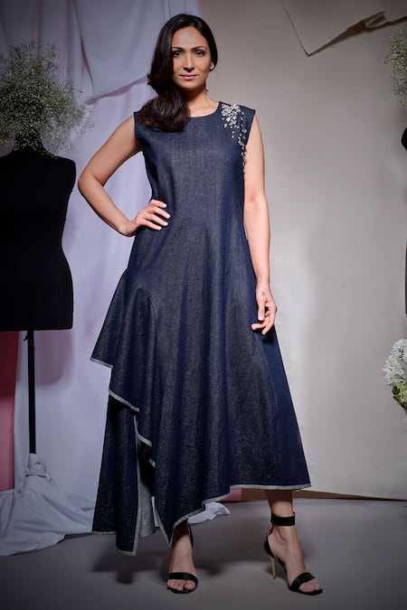 Echke Denim A Line Dress 