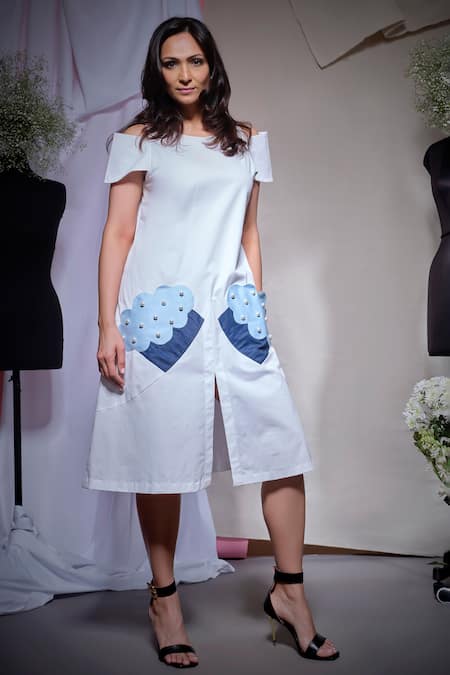 Echke White Cupcake Pockets Dress 