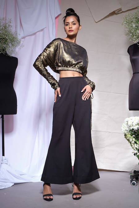 Echke Origami Crop Top With Pant 