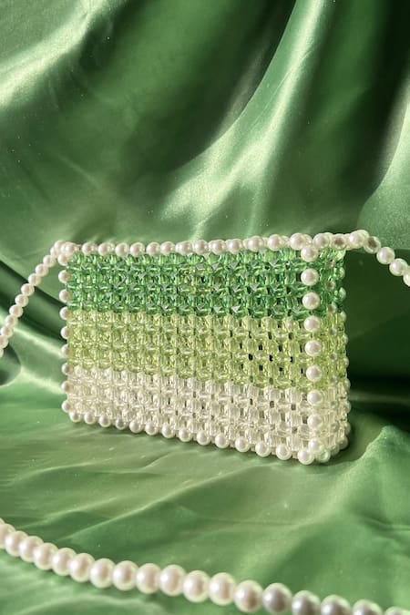 Rubilon Kate Green Ombre Beaded Clutch 