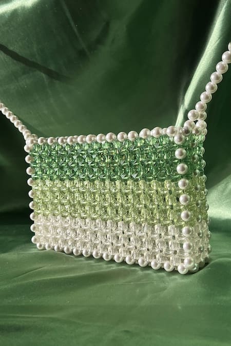 Rubilon Kate Green Ombre Beaded Clutch 