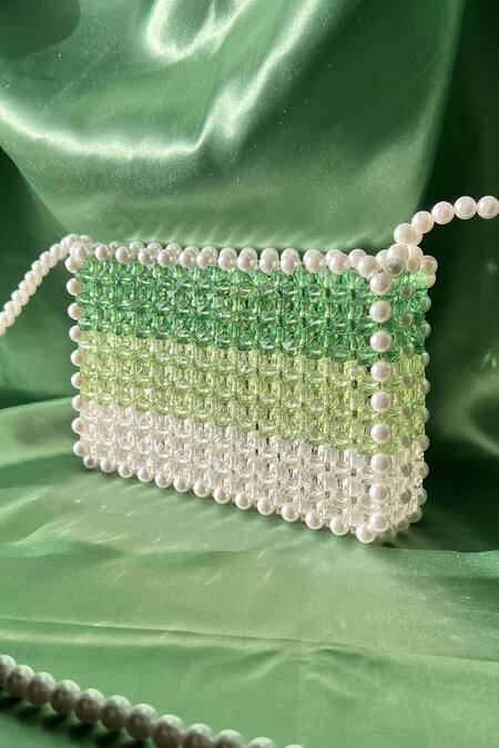 Shop_Rubilon_Green Beads, Pearls Kate Ombre Beaded Clutch 