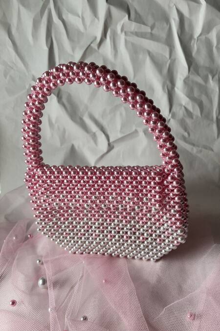 Shop_Rubilon_White Pearls Isabelle Ombre Pearlescent Beaded Embellished Clutch _Online_at_Aza_Fashions