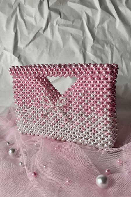 Rubilon Izzy Gradient Pearl Handwoven Clutch 