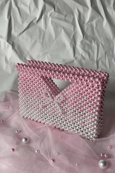 Rubilon Izzy Gradient Pearl Handwoven Clutch 
