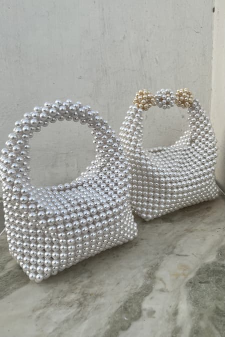Rubilon Pearl Hobo Pearl Handwoven Clutch 