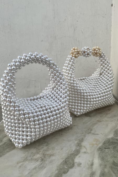 Rubilon Pearl Hogo Pearl Hobo Handwoven Clutch 