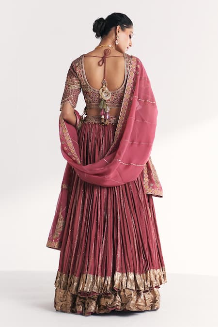 Studio Bagechaa Fitoor Mauve Pink Embroidered Lehenga Set 