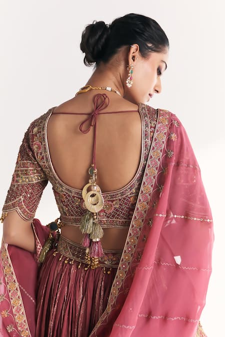Buy Studio Bagechaa Pink Viscose, Silk, Lurex, Chanderi, Organza Fitoor Mauve Lehenga Set Online at Aza Fashions Buy_Studio Bagechaa_Pink Viscose, Silk, Lurex, Chanderi, Organza Fitoor Mauve Lehenga Set _Online_at_Aza_Fashions
