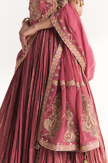Shop Studio Bagechaa Pink Viscose, Silk, Lurex, Chanderi, Organza Fitoor Mauve Lehenga Set Online at Aza Fashions Shop_Studio Bagechaa_Pink Viscose, Silk, Lurex, Chanderi, Organza Fitoor Mauve Lehenga Set _Online_at_Aza_Fashions
