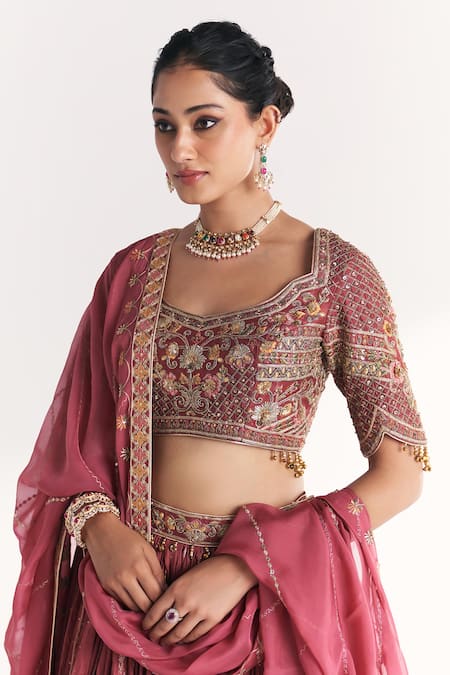 Studio Bagechaa Pink Viscose, Silk, Lurex, Chanderi, Organza Fitoor Mauve Lehenga Set at Aza Fashions Studio Bagechaa_Pink Viscose, Silk, Lurex, Chanderi, Organza Fitoor Mauve Lehenga Set _at_Aza_Fashions