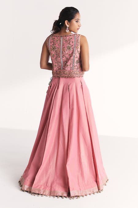 Studio Bagechaa Kimaya Pink Jacket Lehenga Set 