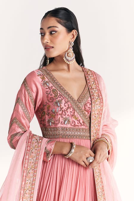 Buy Studio Bagechaa Pink Georgette, Silk, Organza Embroidery, Kamya Light Anarkali With Dupatta Online at Aza Fashions Buy_Studio Bagechaa_Pink Georgette, Silk, Organza Embroidery, Kamya Light Anarkali With Dupatta _Online_at_Aza_Fashions