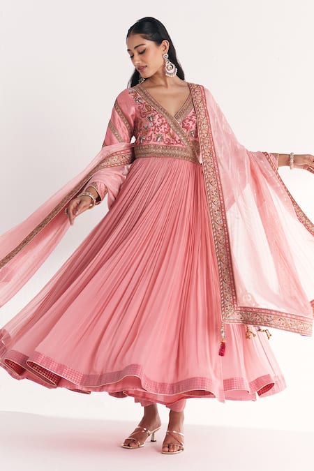 Shop Studio Bagechaa Pink Georgette, Silk, Organza Embroidery, Kamya Light Anarkali With Dupatta Online at Aza Fashions Shop_Studio Bagechaa_Pink Georgette, Silk, Organza Embroidery, Kamya Light Anarkali With Dupatta _Online_at_Aza_Fashions