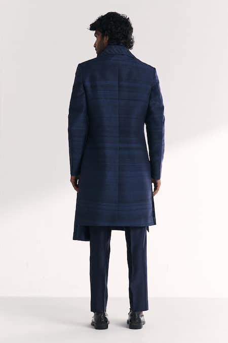 Studio Bagechaa Jauhar Blue Embroidered Achkan Set 