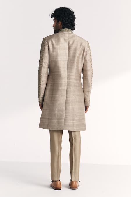 Studio Bagechaa Karan Green Embroidered Achkan Set 