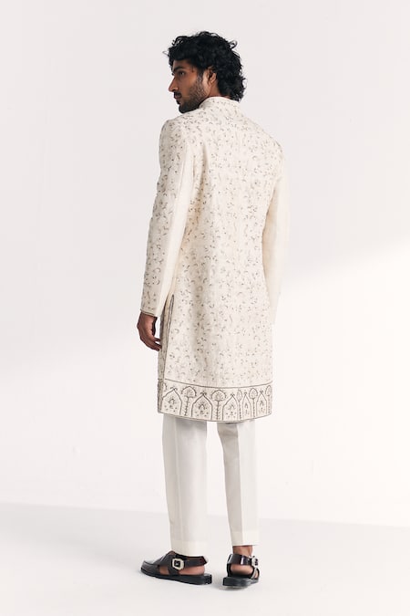 Studio Bagechaa Vyom Ivory Embroidered Achkan Set 