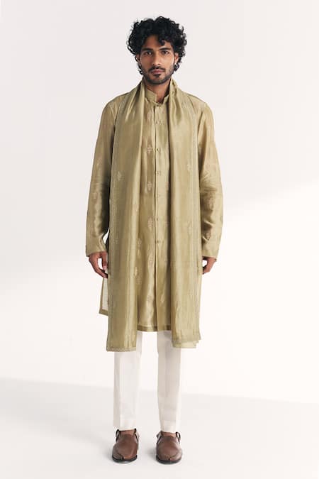 Studio Bagechaa Barkat Green Embroidered Kurta Set 