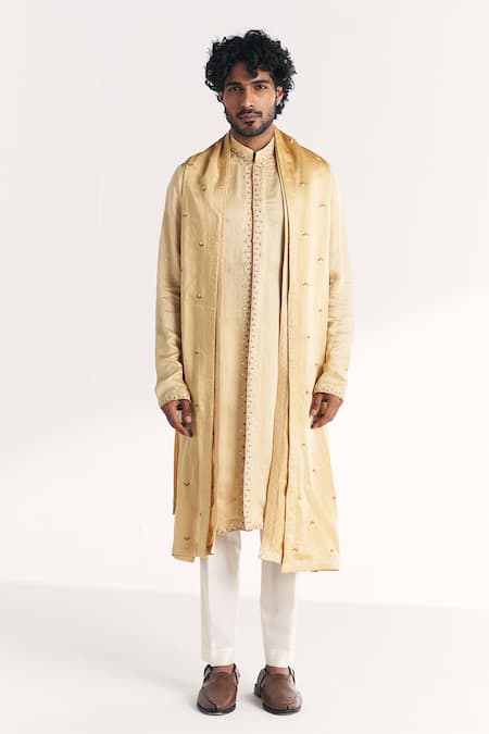 Studio Bagechaa Surmayi Yellow Embroidered Kurta Set 
