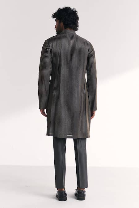 Studio Bagechaa Sheeda Grey Embroidered Kurta Set 