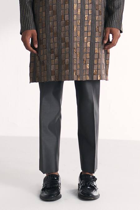 Shop Studio Bagechaa Gray Chanderi Embroidery, Sequins Sheeda Grey Kurta Set Online at Aza Fashions Shop_Studio Bagechaa_Gray Chanderi Embroidery, Sequins Sheeda Grey Kurta Set _Online_at_Aza_Fashions