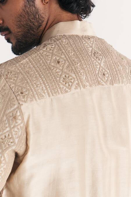 Buy Studio Bagechaa Ivory Chanderi Embroidery Janak Kurta Set Online at Aza Fashions Buy_Studio Bagechaa_Ivory Chanderi Embroidery Janak Kurta Set _Online_at_Aza_Fashions