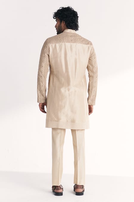 Studio Bagechaa Janak Ivory Embroidered Kurta Set 