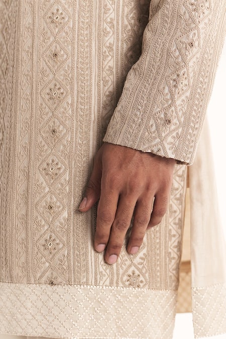 Buy Studio Bagechaa Ivory Chanderi Embroidery Janak Kurta Set Buy_Studio Bagechaa_Ivory Chanderi Embroidery Janak Kurta Set