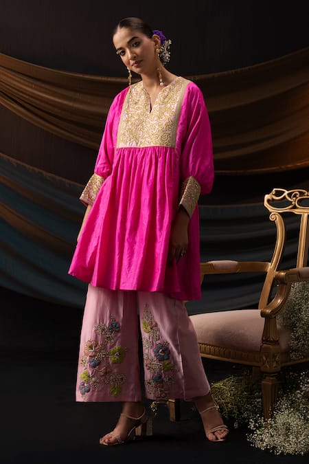 Svastih Yasmin Silk Tunic & Chanderi Pant Set 