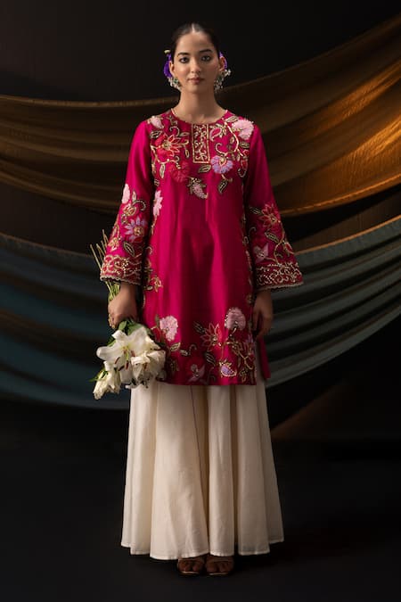 Svastih Meher Floral Applique Embroidered Kurta & Sharara Set 