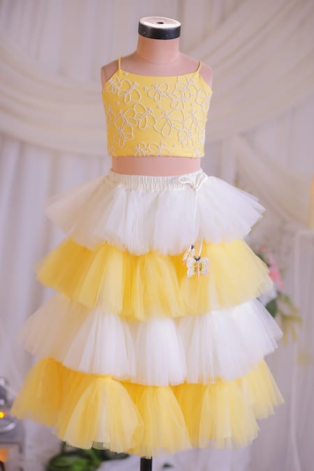 Lil Angels Butterfly Frill Lehenga With Blouse 