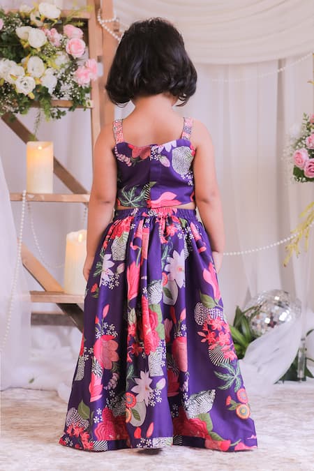 Lil Angels Purple Knotted Lehenga With Blouse 