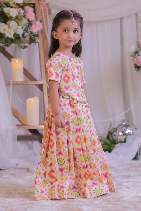 Buy Lil Angels White Silk Embroidery Ikat Pattern Top With Palazzo Online at Aza Fashions Buy_Lil Angels_White Silk Embroidery Ikat Pattern Top With Palazzo _Online_at_Aza_Fashions