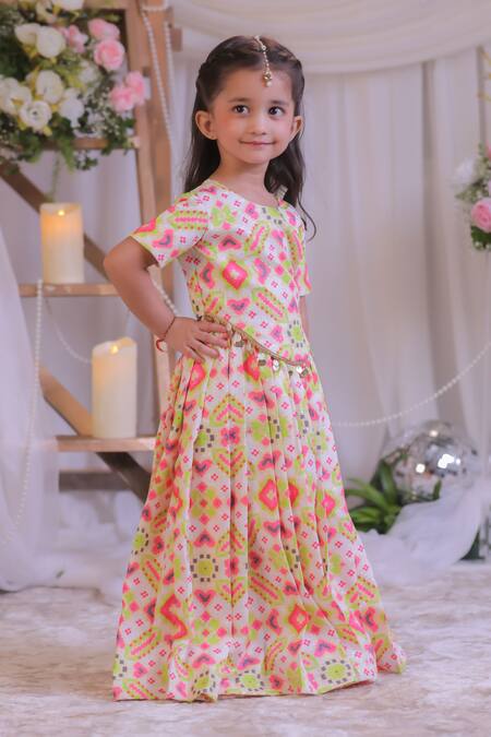 Shop Lil Angels White Silk Embroidery Ikat Pattern Top With Palazzo Online at Aza Fashions Shop_Lil Angels_White Silk Embroidery Ikat Pattern Top With Palazzo _Online_at_Aza_Fashions