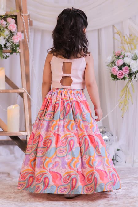 Lil Angels Mirror Work Blouse & Lehenga Set 