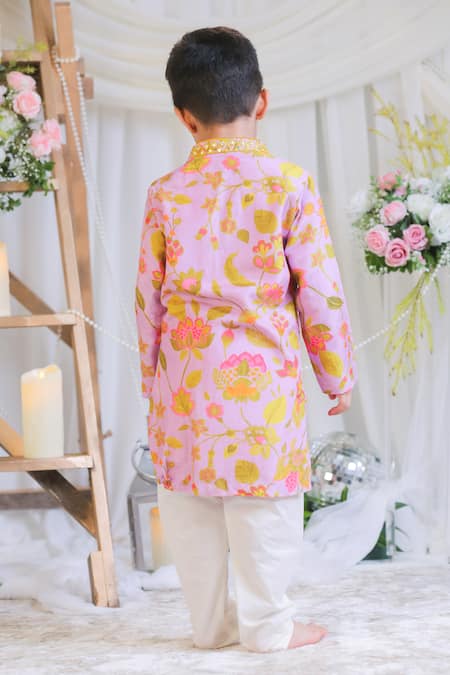 Lil Angels Lilac Printed Abla Kurta Set 