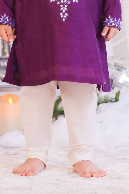 Lil Angels Purple Silk, Cotton Mirrors Abla Work Kurta Set Online at Aza Fashions Lil Angels_Purple Silk, Cotton Mirrors Abla Work Kurta Set _Online_at_Aza_Fashions