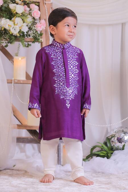 Buy Lil Angels Purple Silk, Cotton Mirrors Abla Work Kurta Set Online at Aza Fashions Buy_Lil Angels_Purple Silk, Cotton Mirrors Abla Work Kurta Set _Online_at_Aza_Fashions