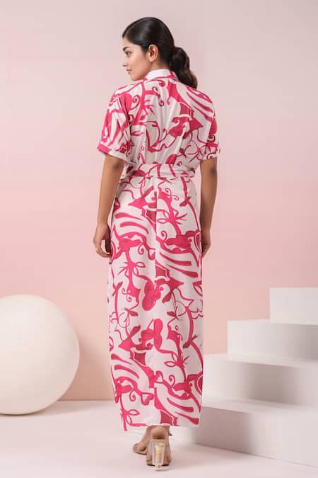 Naintara Bajaj Printed Shirt Maxi Dress 