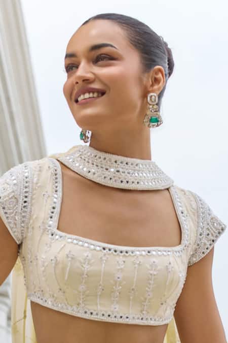 Shop_Amaara Jewels_Gold Plated Gemstones, Stones, Pearls Mnh Polki And Emerald Ruby Choker Set _Online_at_Aza_Fashions