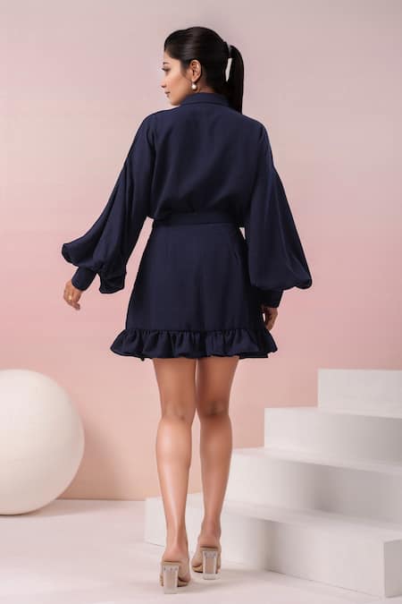 Samyukta Singhania Balloon Sleeve Shirt With Skirt