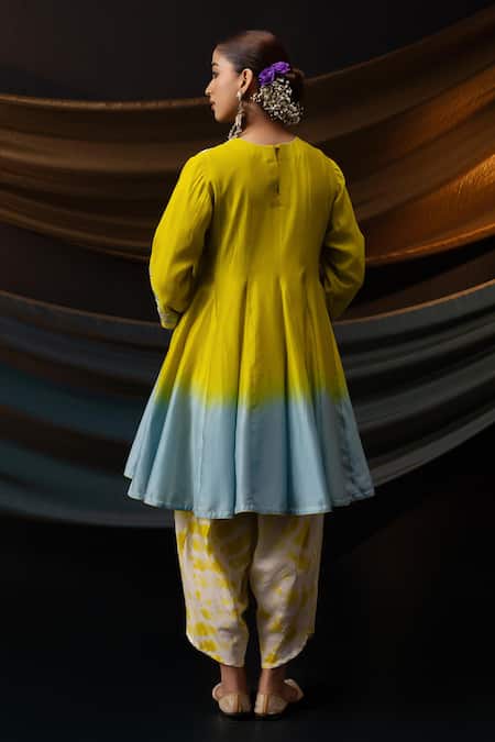 Svastih nargis Ombre Floral Applique Anarkali & Tie Dye Salwar 