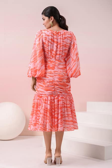 Naintara Bajaj Abstract Printed Dress 