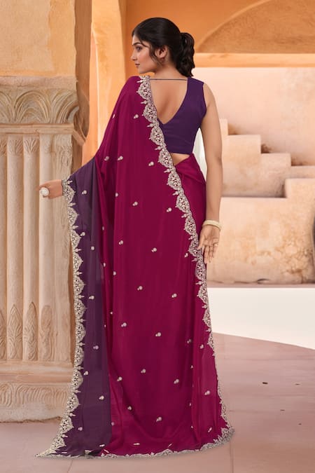 Samyukta Singhania Flora Embroidered Saree With Blouse