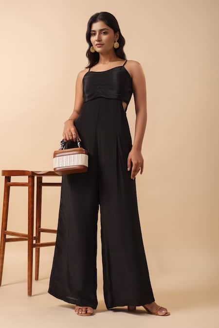 Samyukta Singhania Black Strappy Jumpsuit 