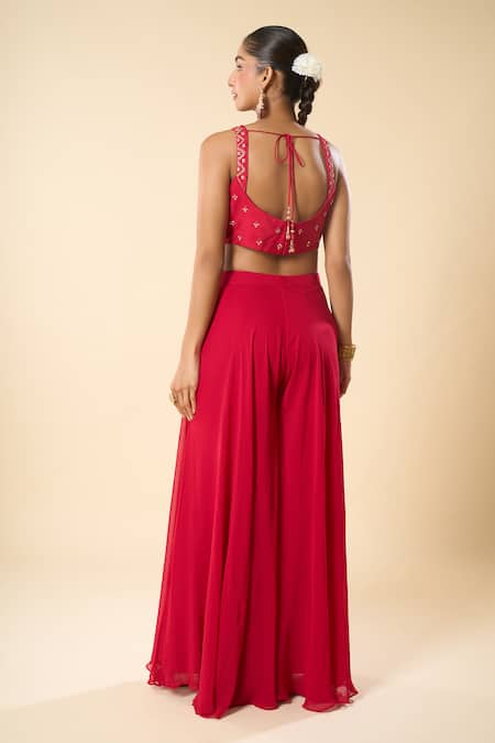 Samyukta Singhania Hand Embroidered Blouse Sharara Set 