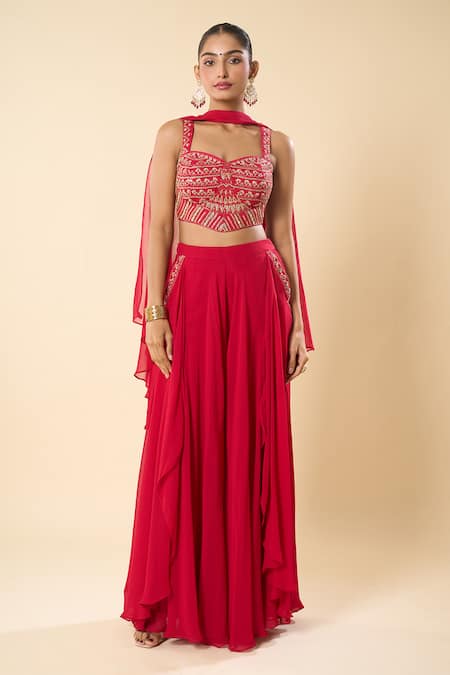 Samyukta Singhania Hand Embroidered Blouse Sharara Set 