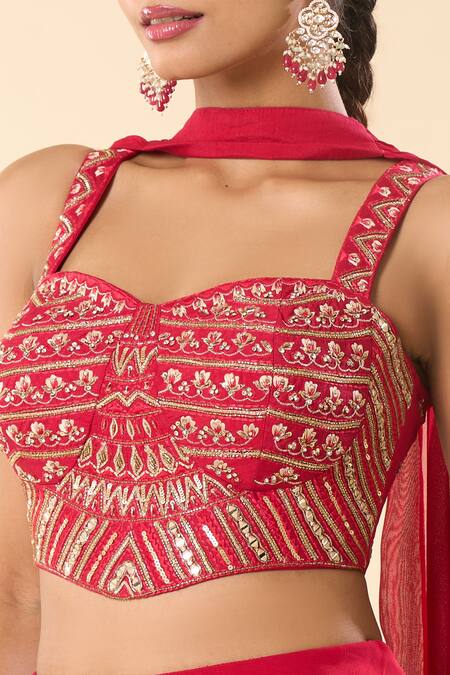 Buy Samyukta Singhania Pink Taffeta, Georgette Embroidery, Metallic Thread, Hand Blouse Sharara Set Buy_Samyukta Singhania_Pink Taffeta, Georgette Embroidery, Metallic Thread, Hand Blouse Sharara Set