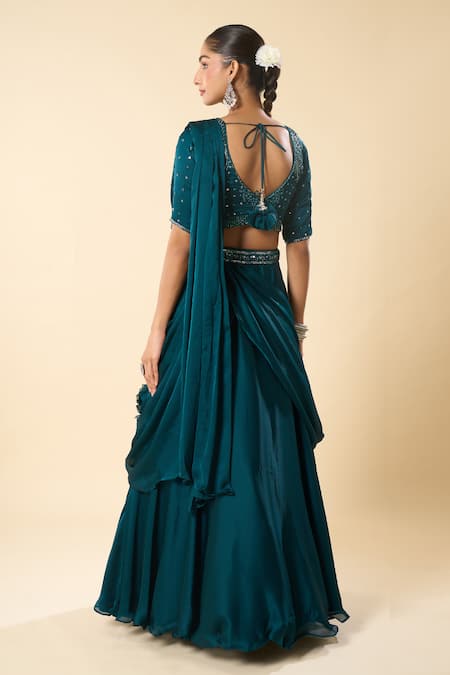 Samyukta Singhania Hand Embroidered Lehenga Saree With Blouse 