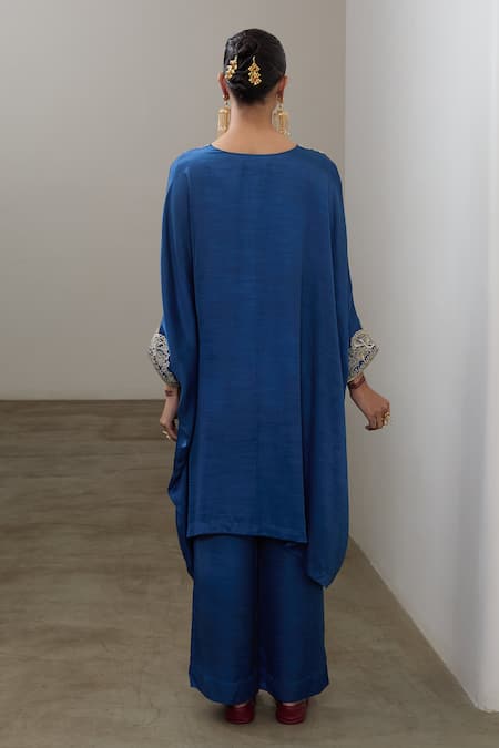 Sheela Suthar Embroidered Silk Kaftan & Pant Set 